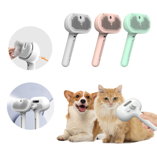 Self-Cleaning Pet Comb – Hair Remover & Dematting Brush with Mist Humidifier