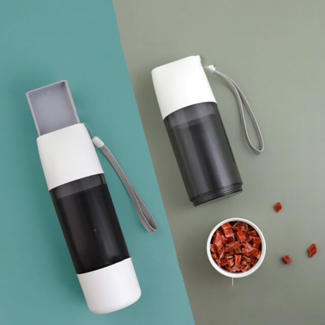 Portable 2-in-1 Dog Water & Food Bottle – 350ml Travel Feeder Bowl Dispenser - Image 5