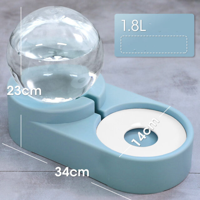 Bubble Ball Pet Fountain – Auto Feeder & Water Bowl (1.8L) - Image 3