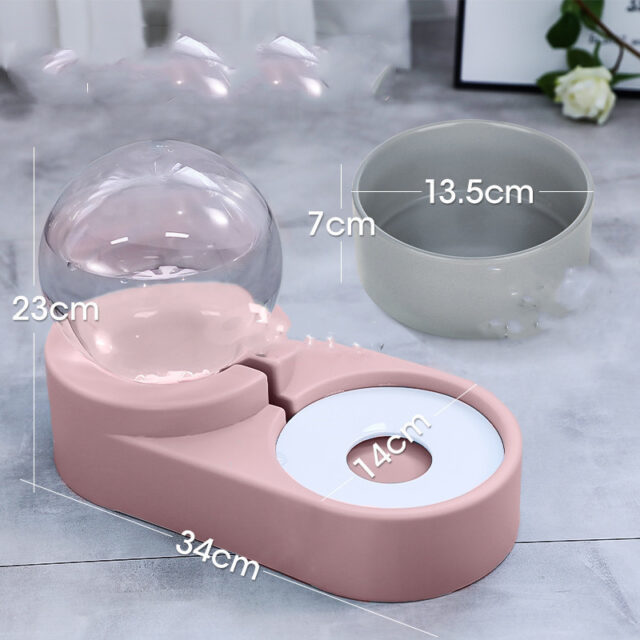 Bubble Ball Pet Fountain – Auto Feeder & Water Bowl (1.8L) - Image 4
