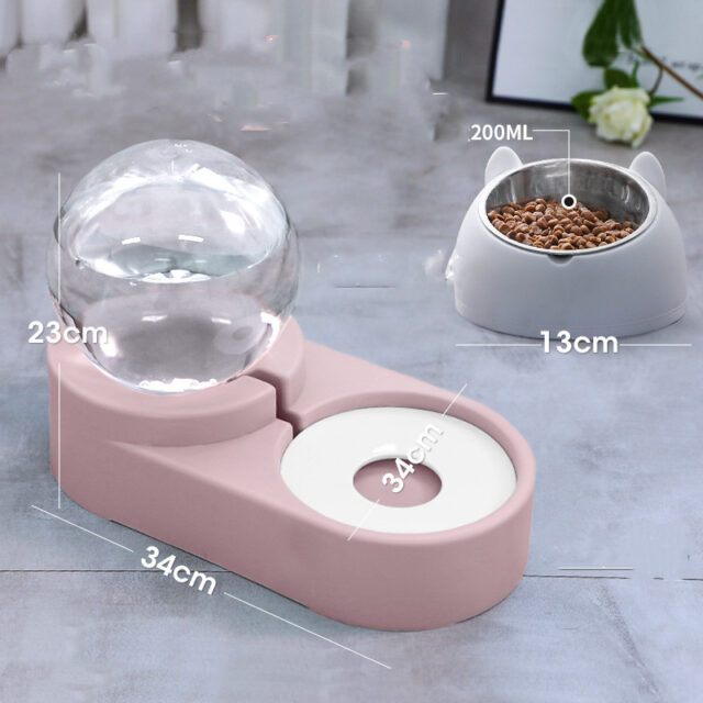 Bubble Ball Pet Fountain – Auto Feeder & Water Bowl (1.8L) - Image 5