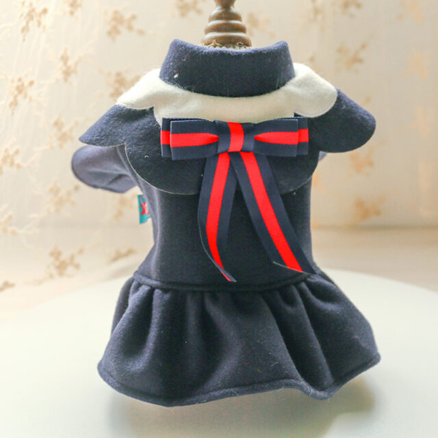 Autumn & Winter Woolen Pet Outfit – British Student Style for Dogs & Cats - Image 6