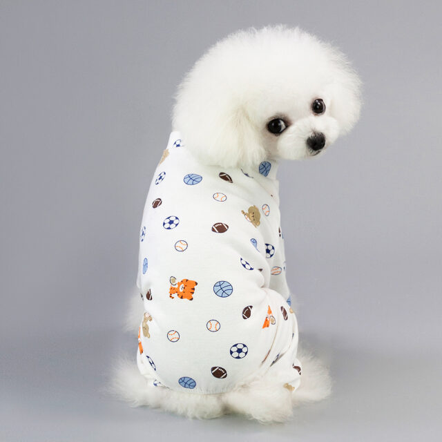 Pet Four-Legged Cotton Home Clothes Dog Pajamas Casual Cartoon Fruit Pattern - Image 5