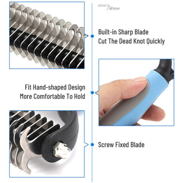 Double-Sided Pet Grooming Brush – Deshedding & Dematting Tool for Dogs & Cats - Image 3