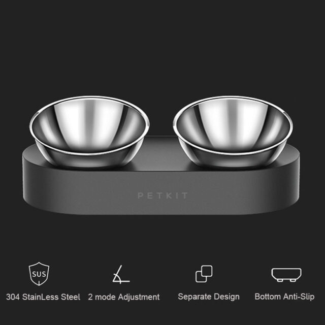 Adjustable Stainless Steel Pet Dog Cat Double Bowls Anti-Slip - Image 3