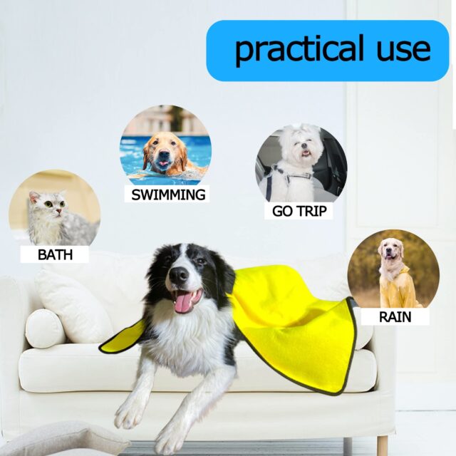 Super Absorbent Quick-Dry Pet Towel – Soft Microfiber for Dogs & Cats (Yellow) - Image 3