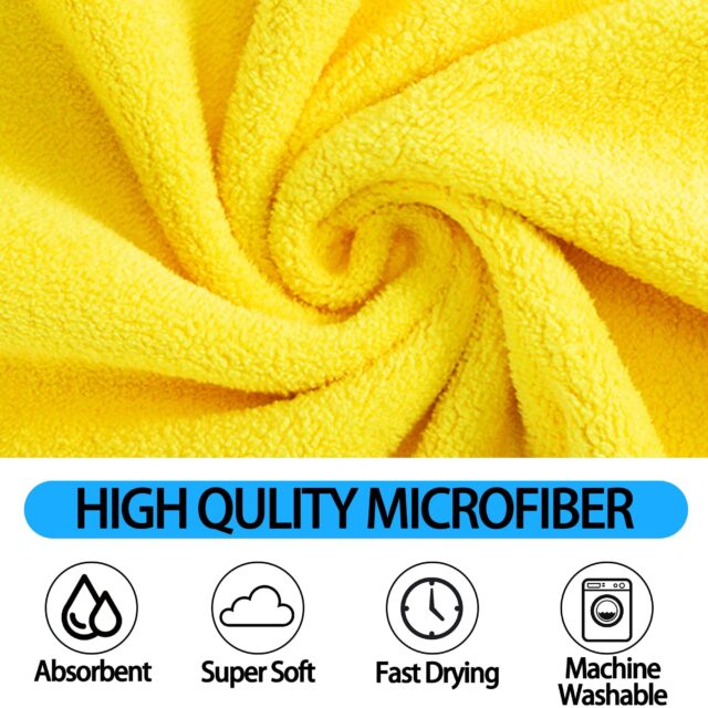 Super Absorbent Quick-Dry Pet Towel – Soft Microfiber for Dogs & Cats (Yellow) - Image 8