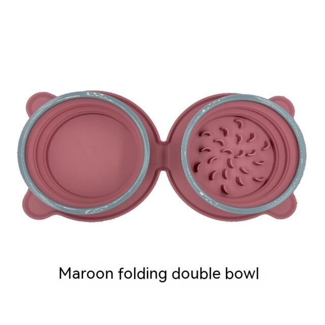Portable Double Silicone Pet Bowl – Foldable Non-Slip Travel Feeder for Dogs & Cats - Image 2