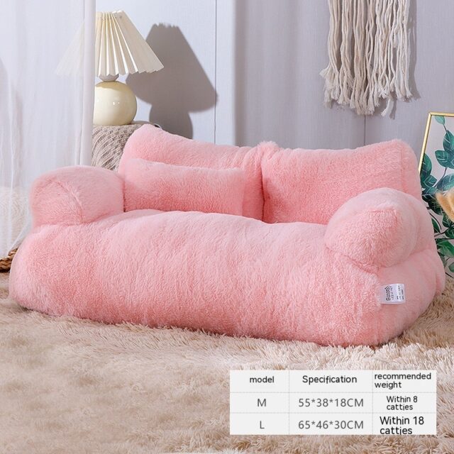 Luxury Plush Cat Bed – Warm Sofa Nest for Small Pets - Image 4