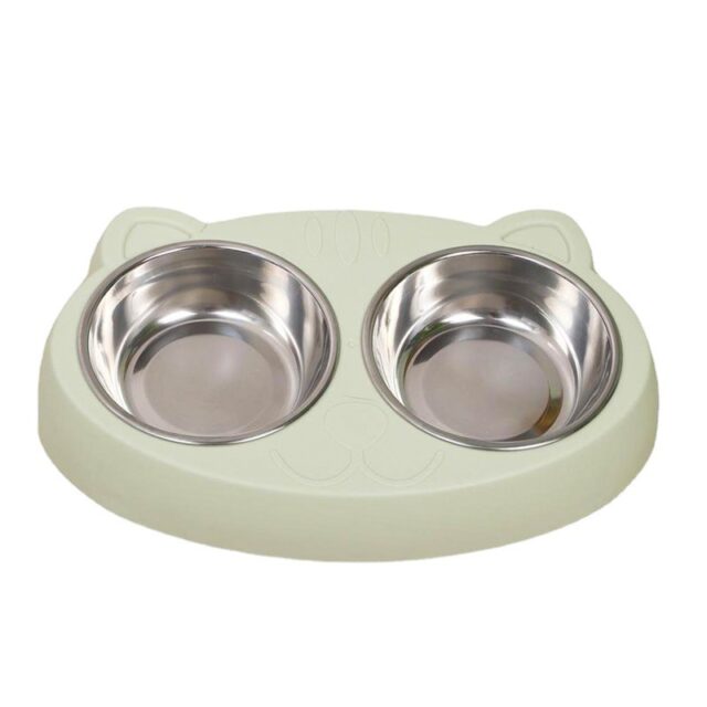 Double Dog Bowl Set – Stainless Steel Food & Water Feeder with Non-Slip Base - Image 2