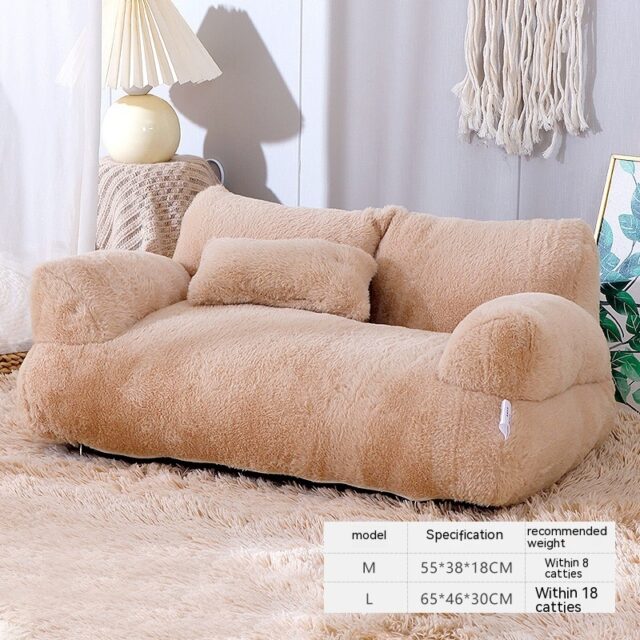 Luxury Plush Cat Bed – Warm Sofa Nest for Small Pets - Image 9