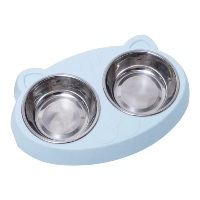 Double Dog Bowl Set – Stainless Steel Food & Water Feeder with Non-Slip Base - Image 5