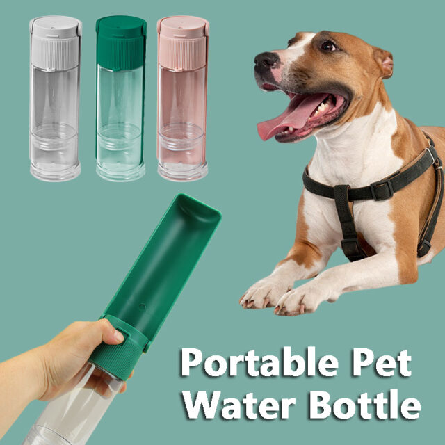 Portable Pet Water Bottle – Travel Bowl & Feeder for Dogs/Cats