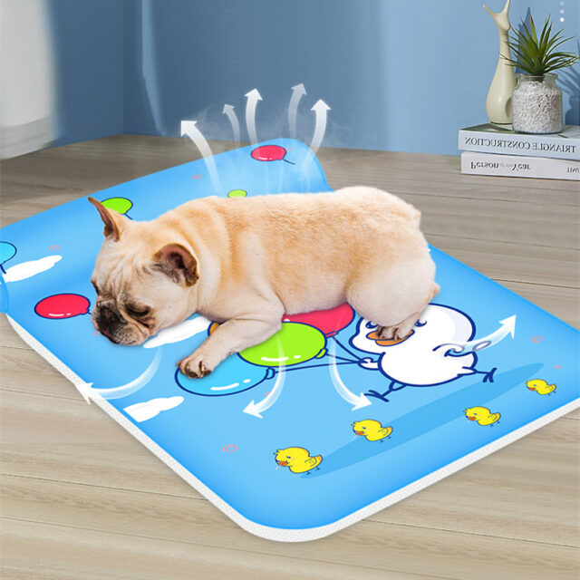 Summer Cooling Pet Bed with Pillow – Breathable Ice Pad for Dogs & Cats