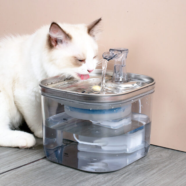 Auto-Circulating Pet Water Fountain – Stainless Steel (Cats/Dogs)