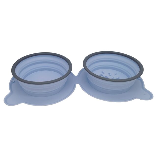 Portable Double Silicone Pet Bowl – Foldable Non-Slip Travel Feeder for Dogs & Cats - Image 5