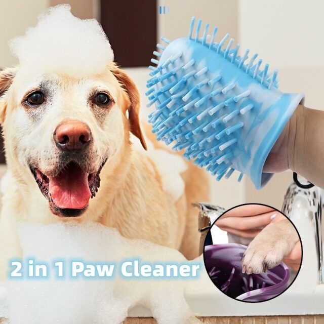2-in-1 Dog Paw Cleaner Cup – Portable Pet Foot Washer & Brush
