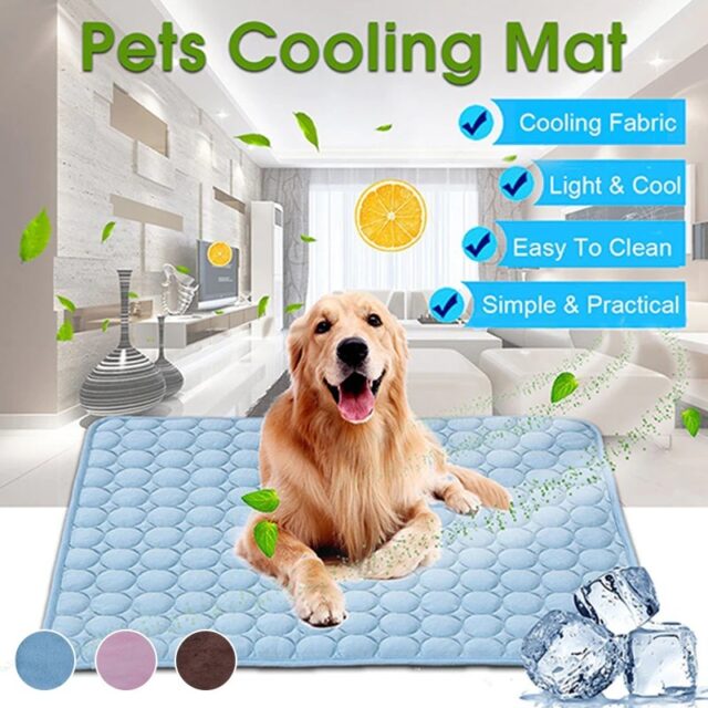 Dog Cooling Mat – Ice Silk Pet Pad for Crates, Cars & Outdoor Use